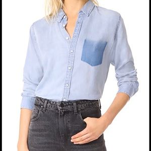 Dl1961 Nassau & Manhattan Chambray Boyfriend Shirt In Blue Denim
